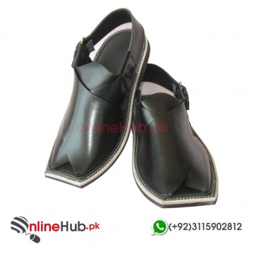 PESHAWARI SINGLE SOLE BLACK COLOR TRADITIONAL KHERI