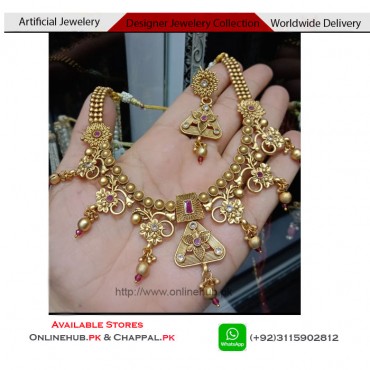 WEDDING GOLD NECKLACE ARTIFICIAL JEWELERY DESIGNS