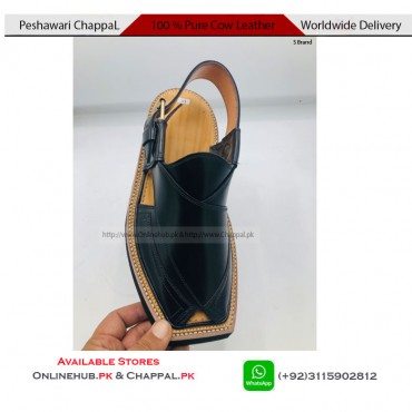 KAPTAAN CHAPAL ELEGANT STYLE PURE LEATHER KHAN KHERI DESIGN