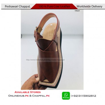 KAPTAAN BLACK COLOR LEATHER CHAPPAL PURE LEATHER KHAN KHERI