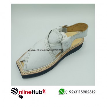 Kaptaan Special Chappal White Color | KSC001