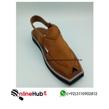 Kaptaan Chappal Suede Leather Orange Color | KSC004