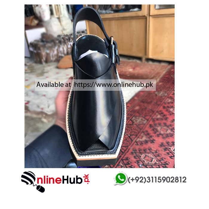 Kaptaan chappal on sale black